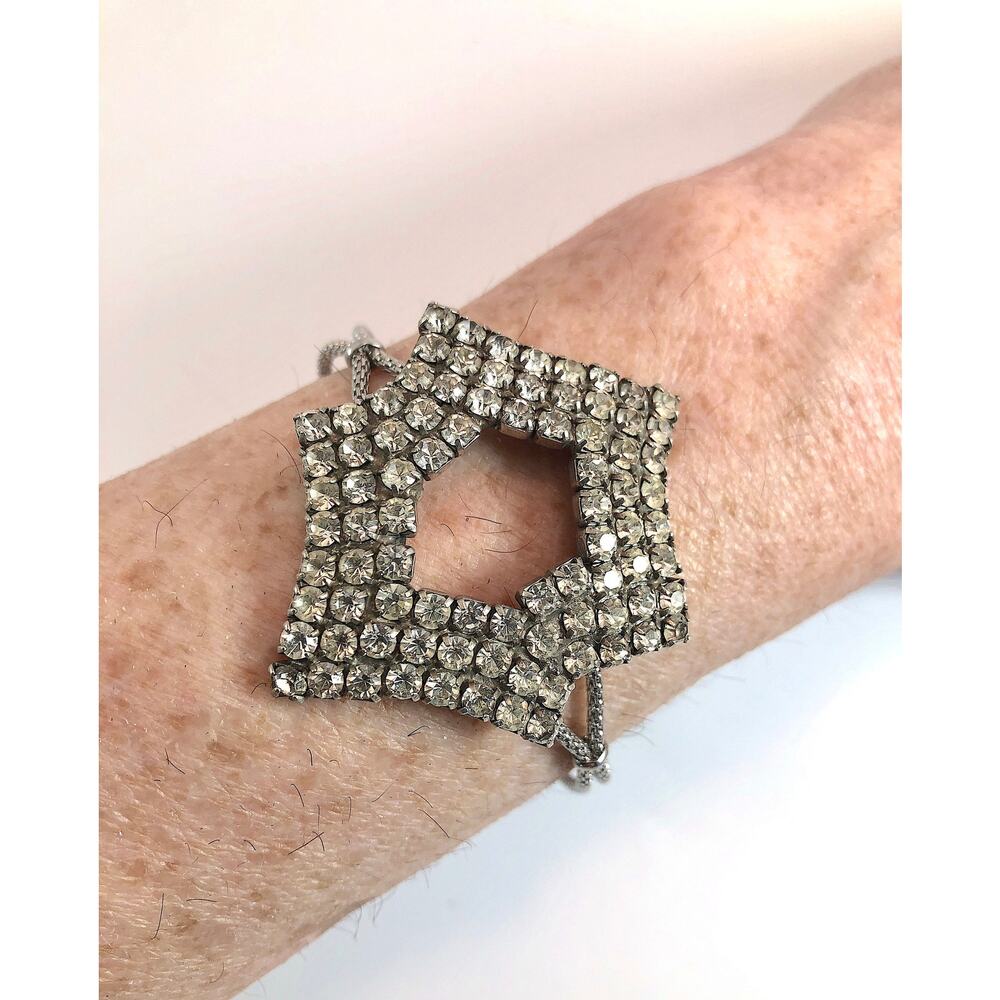 Vintage Rhinestone Glamour Pendant Bracelet I Conversion